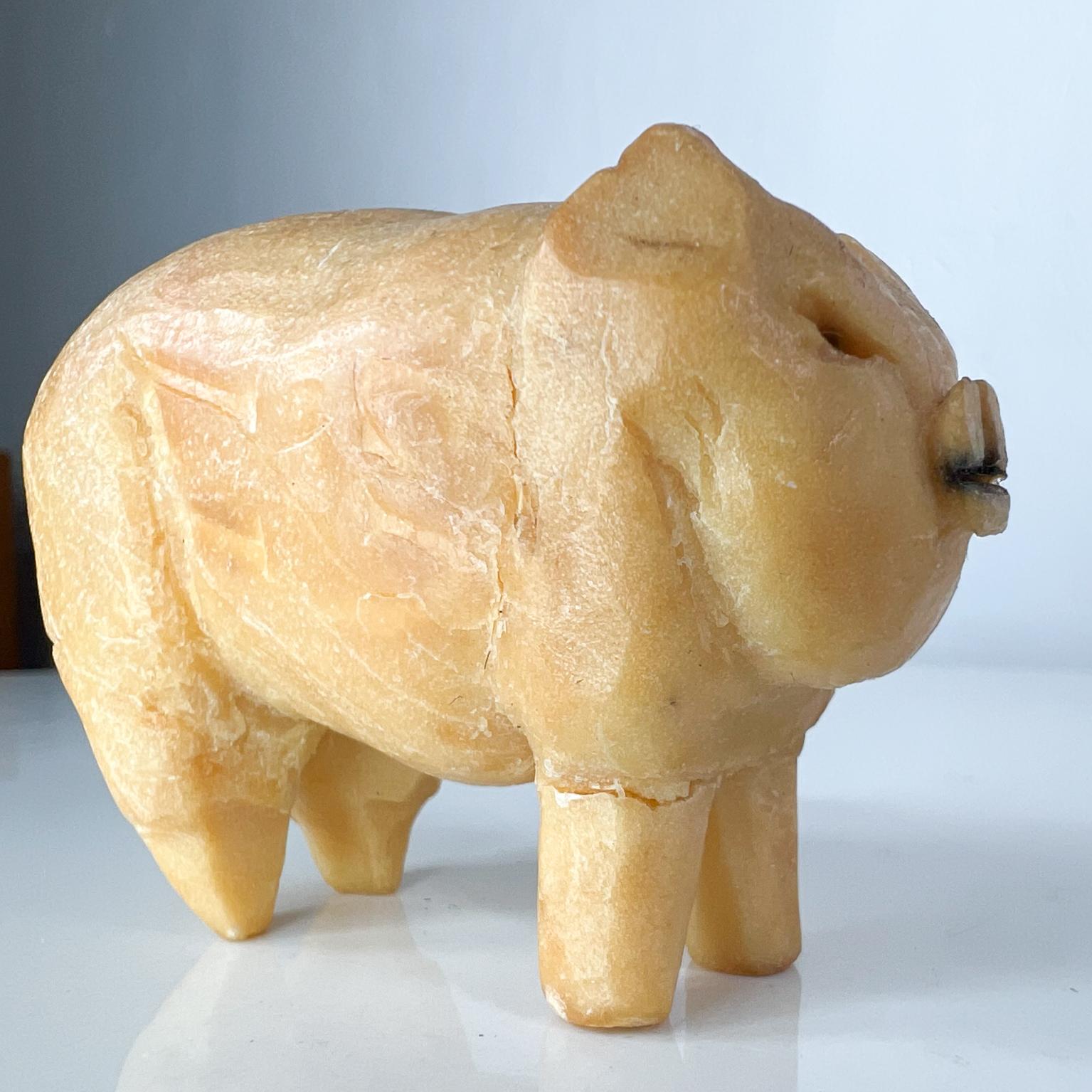1940s Folk Art Modern Vintage PIG Castile Soap Sculpture Carving In Good Condition For Sale In Chula Vista, CA