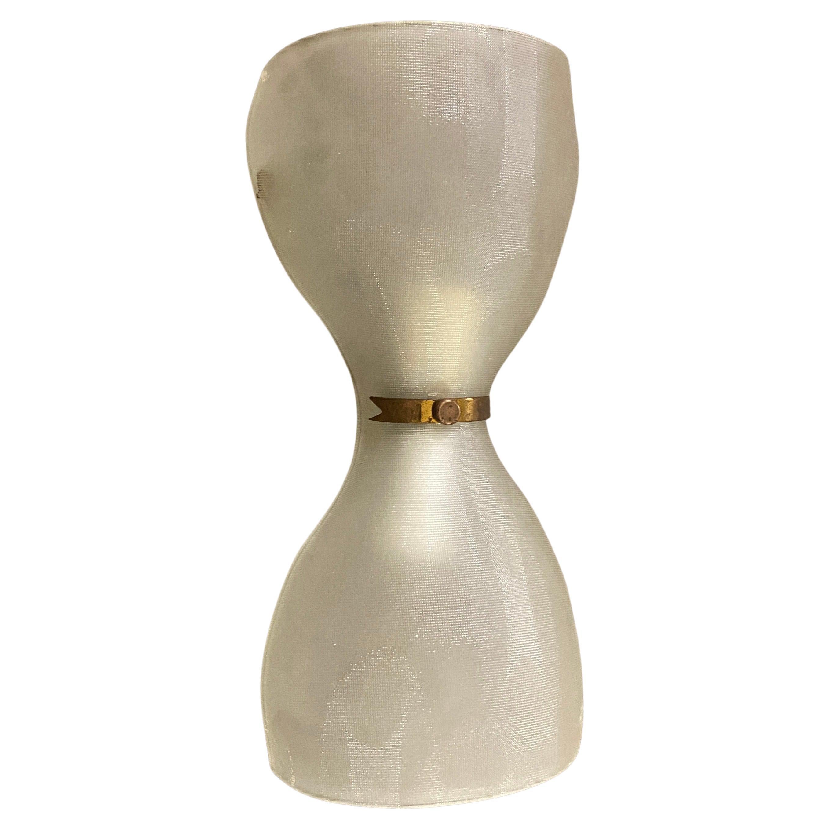 1940s Fontana Arte Mid-Century Modern Brass and Glass Hourglass Wall Sconce