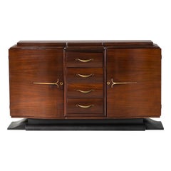 1940s France Art Deco Walnut Cabinet