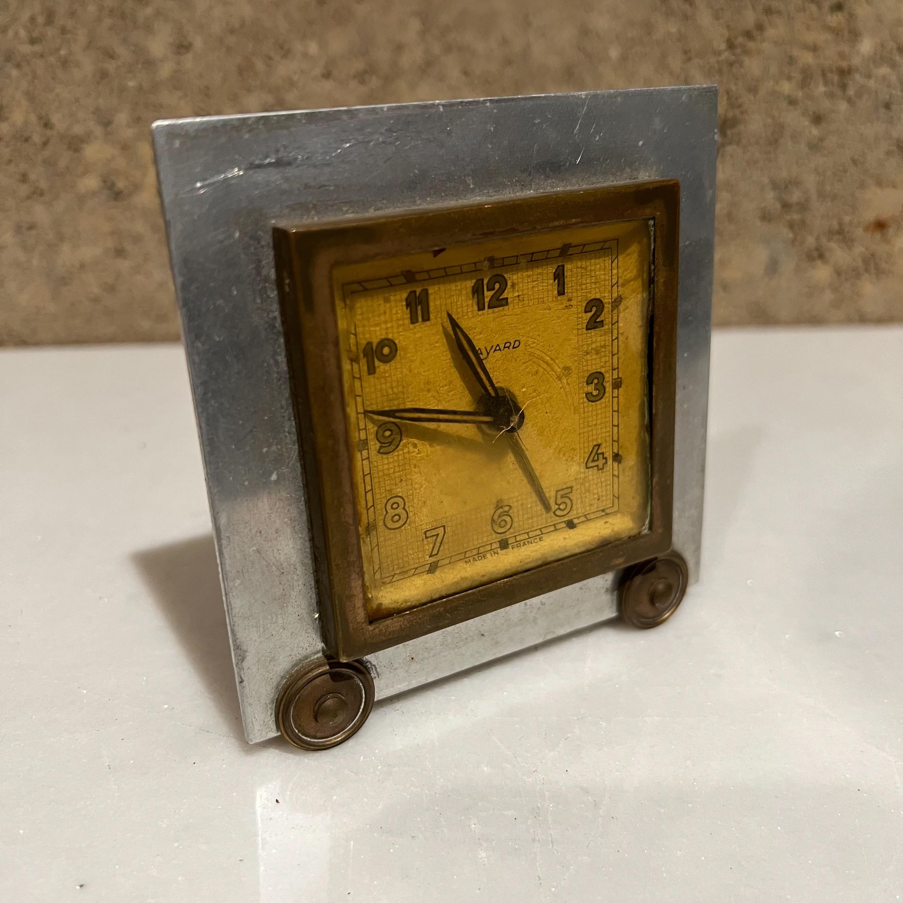 1940s France Bayard Art Deco Square Table Clock Decorative Vintage French  5