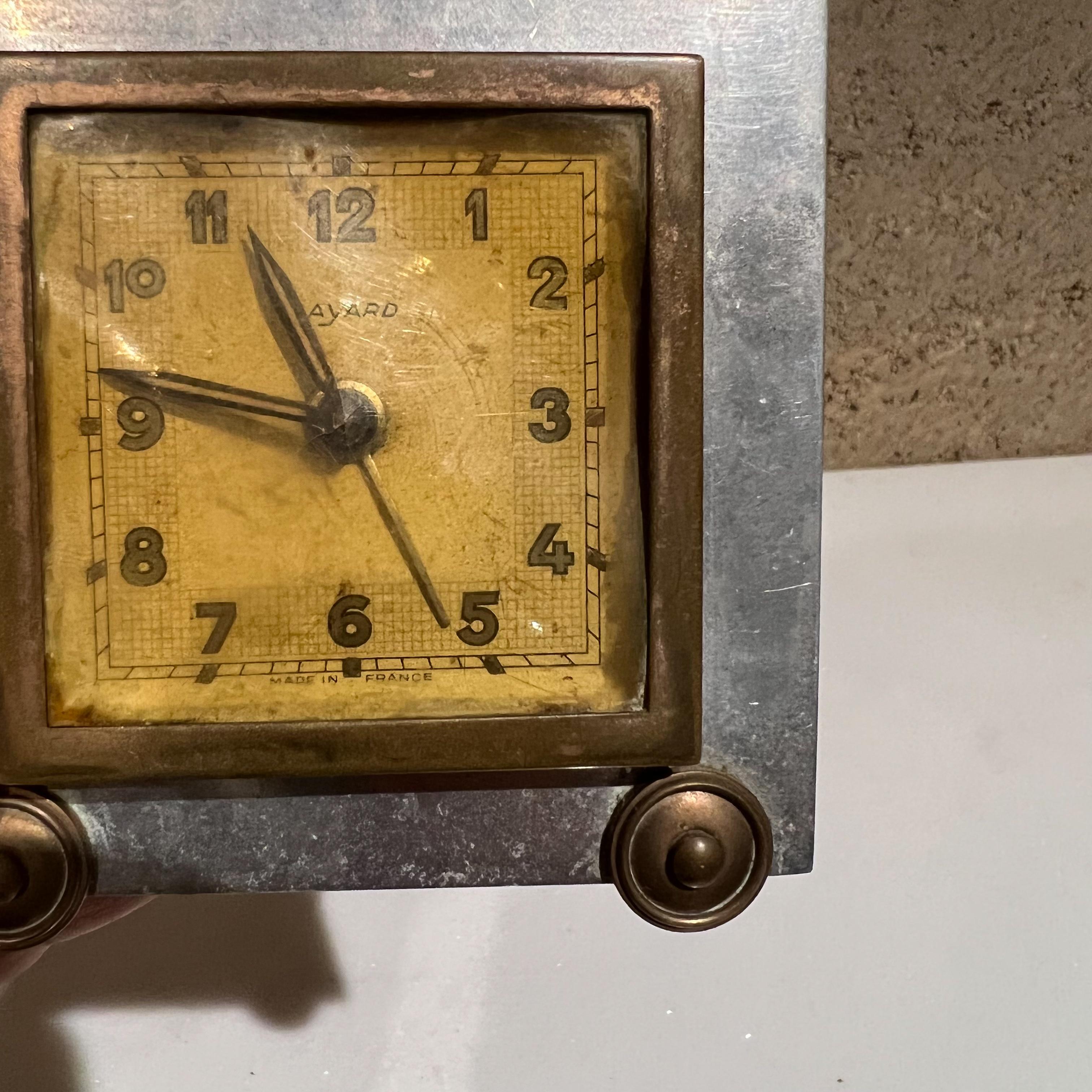 1940s France Bayard Art Deco square table clock old french vintage decor
Stamped by maker. Made in France.
Fabulous vintage decorative French find.
Measures: 3.75 tall x 3.5 W x 2.25 D
Preowned unrestored nonfunctioning clock, vintage condition.