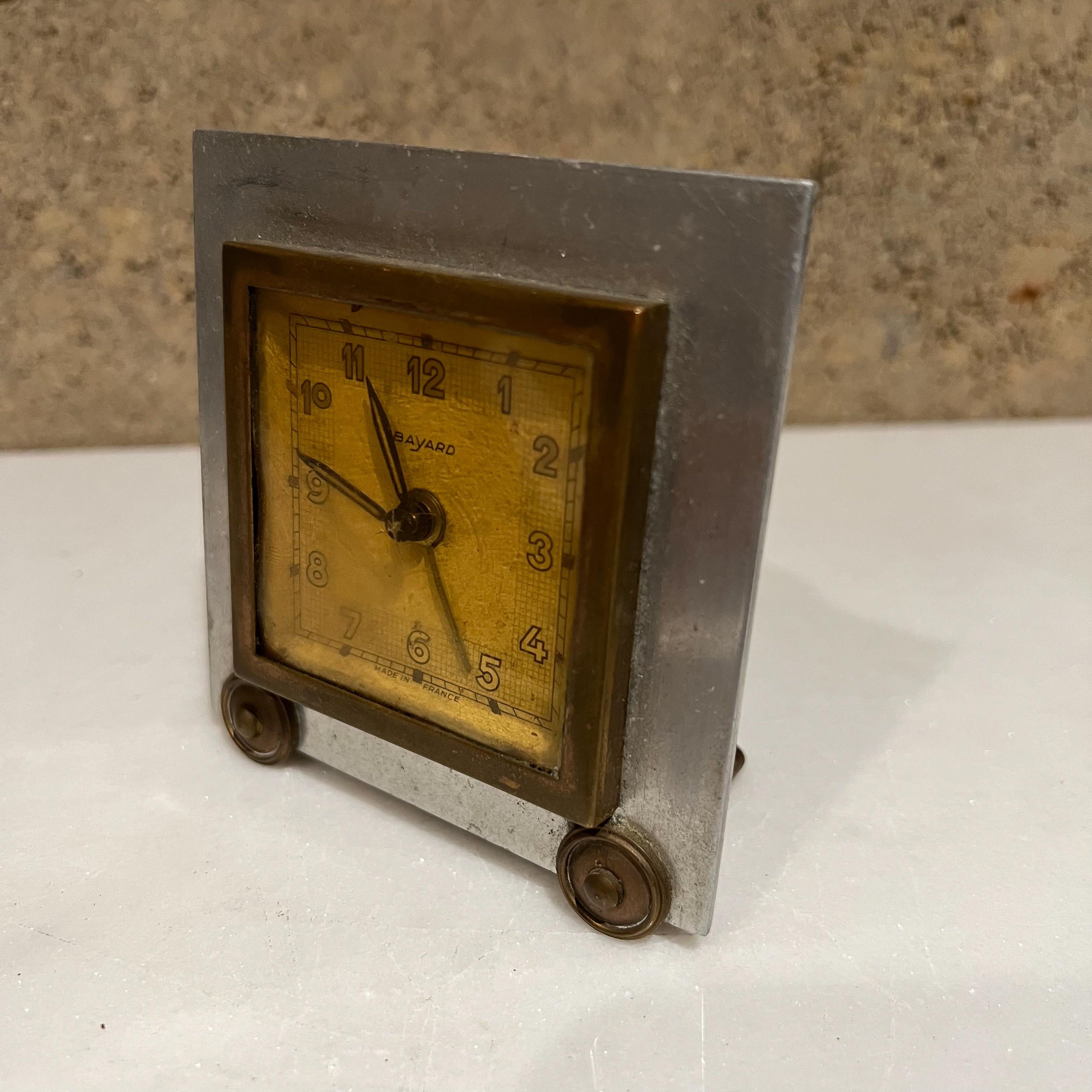 1940s France Bayard Art Deco Square Table Clock Decorative Vintage French  1