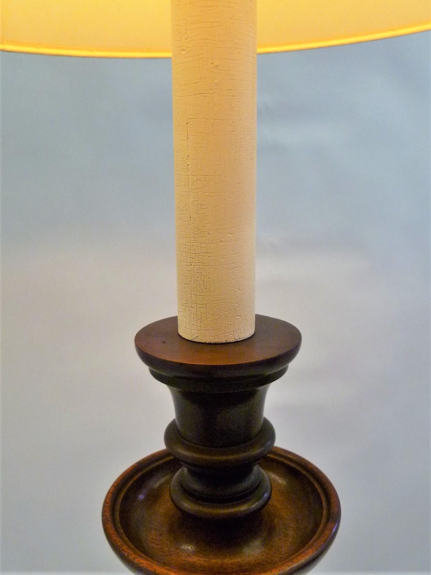 1940s Frances Elkins Style Mahogany Ratchet Floor Lamp 3