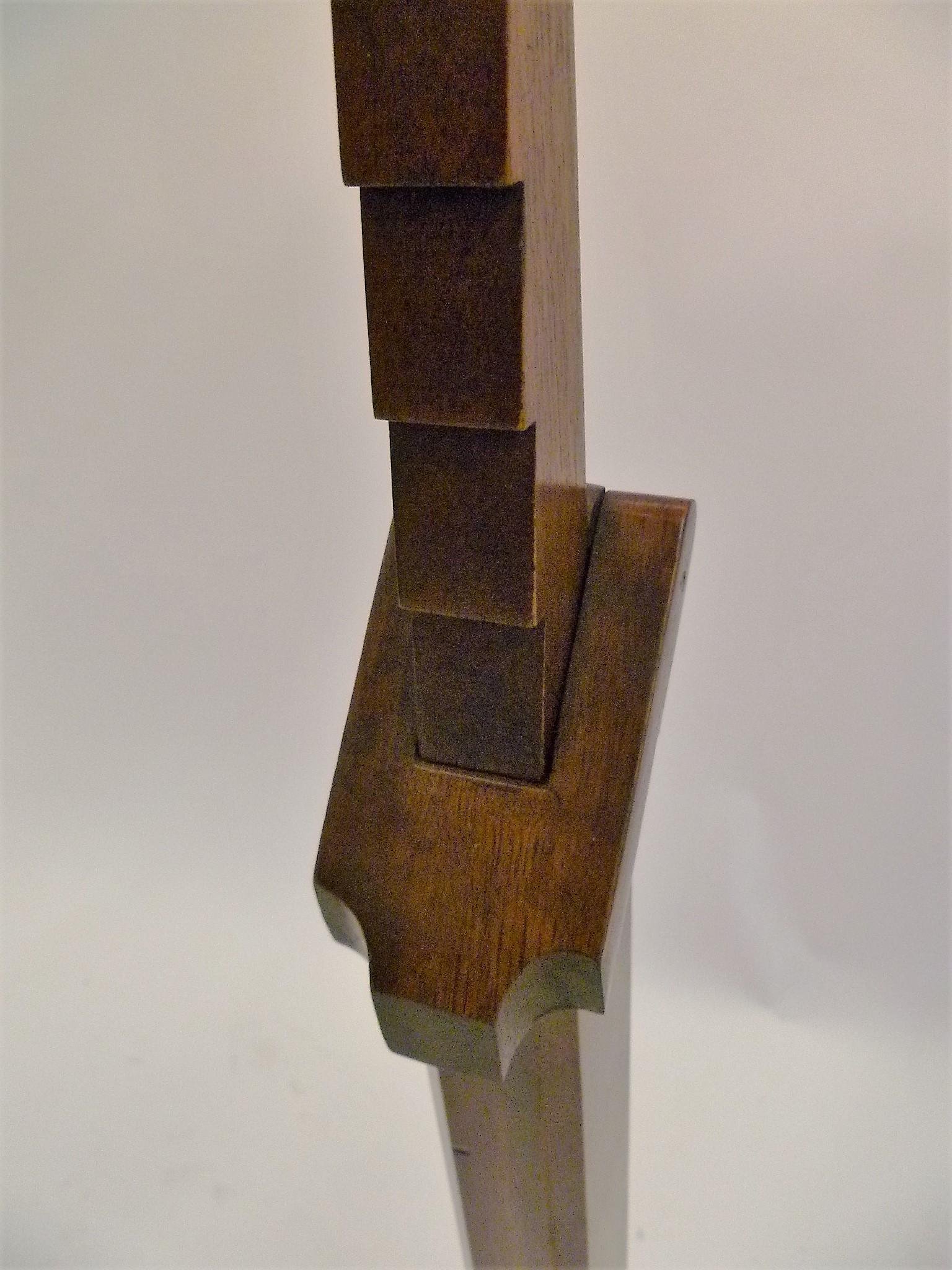 American 1940s Frances Elkins Style Mahogany Ratchet Floor Lamp