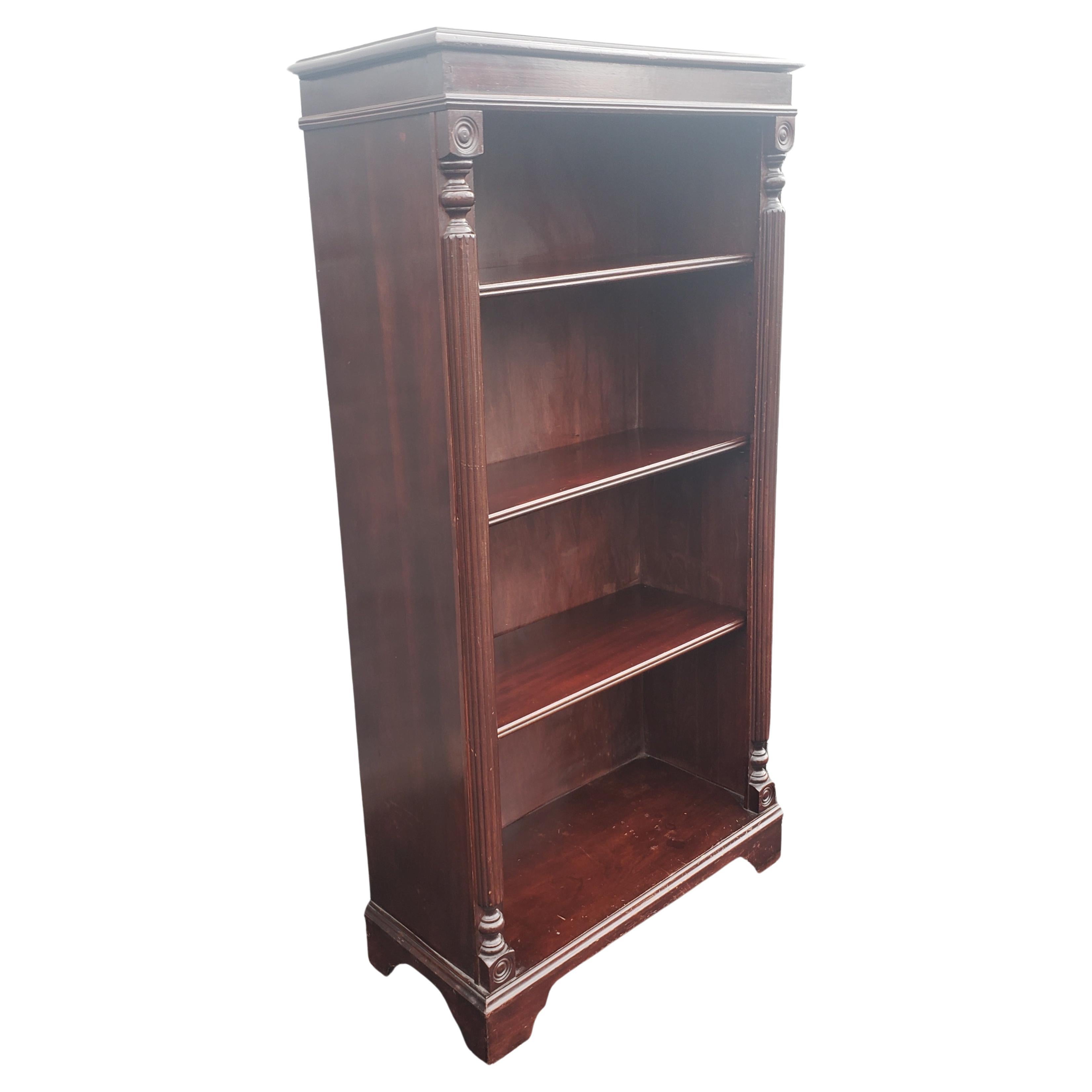 Early 20th century Frankson furniture Chippendale Solid mahogany narrow bookcase, bookshelf
 Measures 24