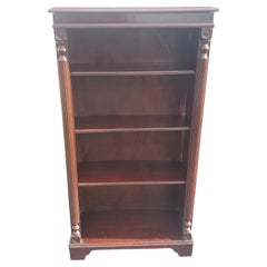 Retro 1940s Frankson Furniture Mahogany Chippendale 4-Tier Narrow Bookcase Bookshelf