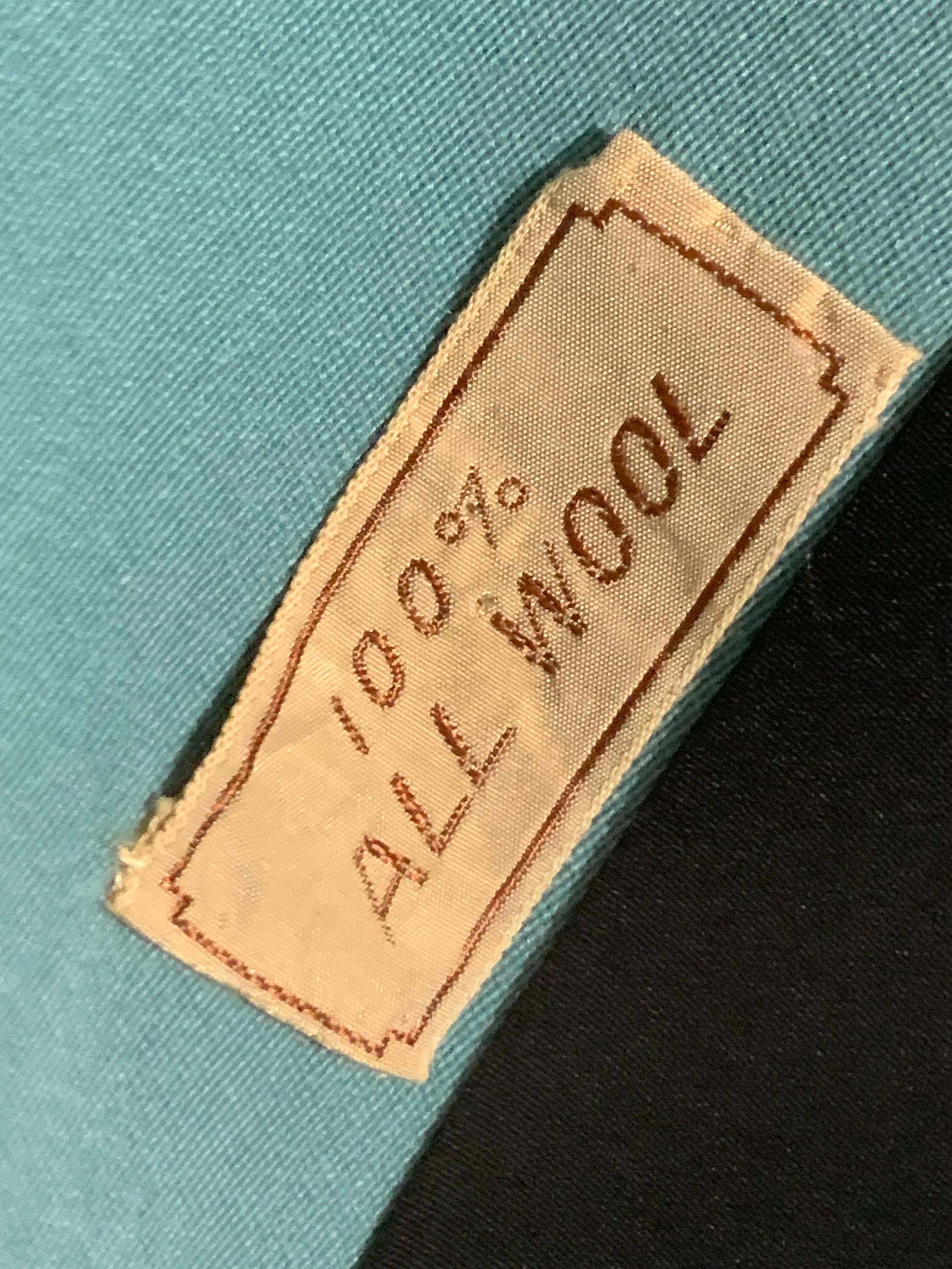 Fred Block - Veste à épaules dénudées et cloutée en gabardine de laine vert menthe des années 1940 en vente 8
