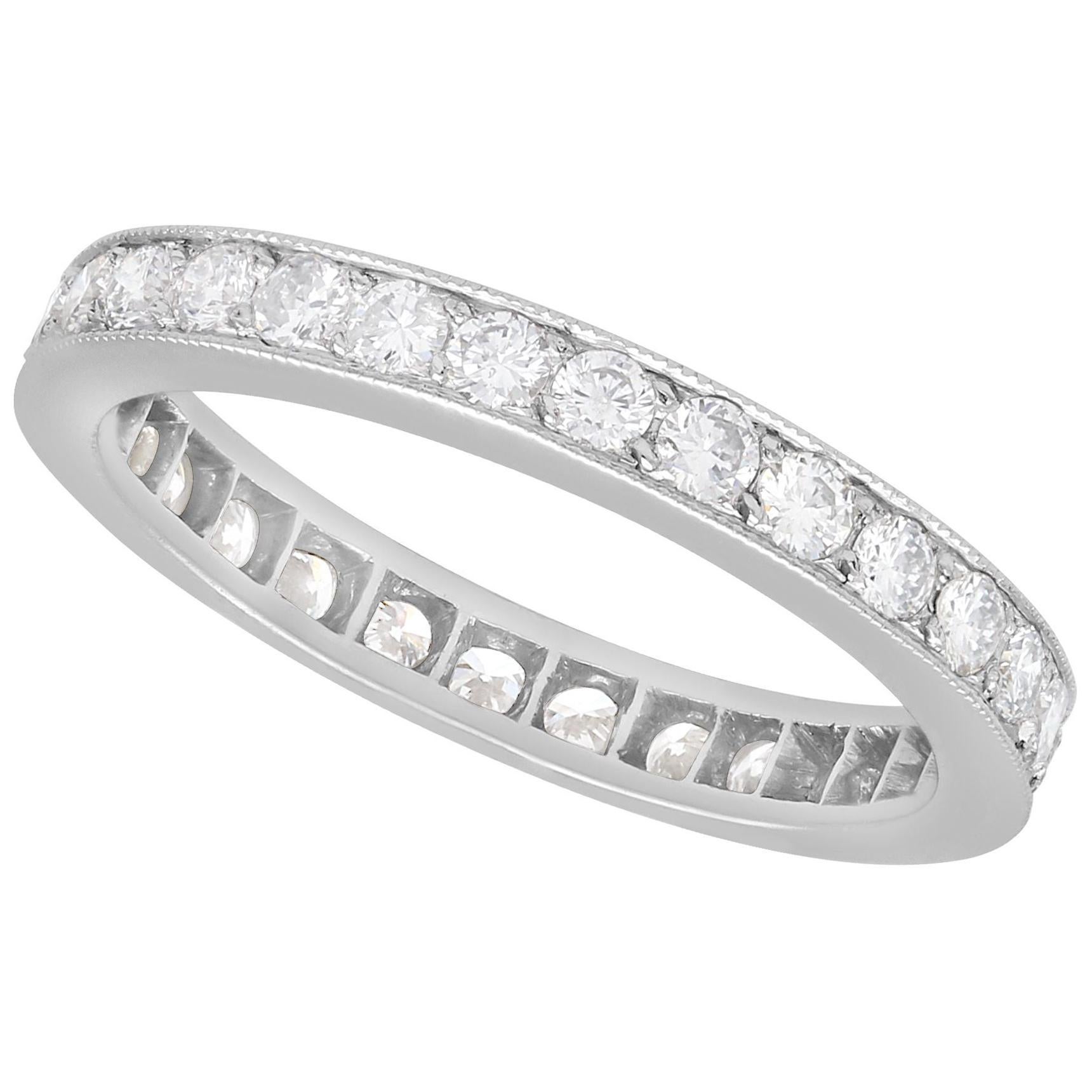 1940s French 1.02 Carat Diamond and White Gold Full Eternity Ring