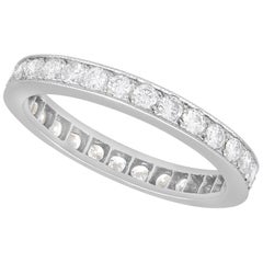 Vintage 1940s French 1.02 Carat Diamond and White Gold Full Eternity Ring