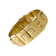 French Retro 18 Karat Yellow Gold Link Bracelet circa 1940 