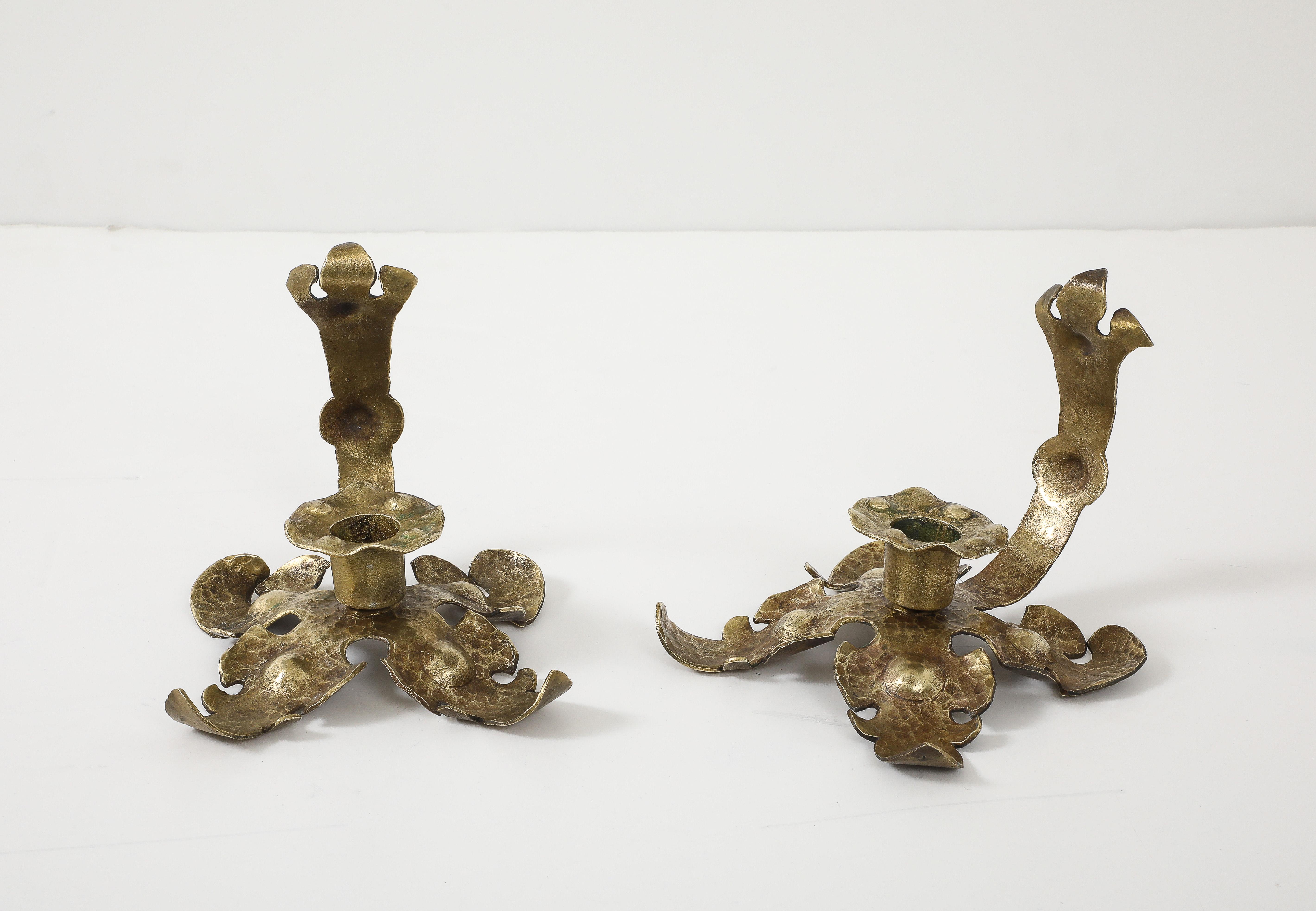 Portavelas Decorativos de Latón Art Decrafts Franceses de 1940 Francés en venta