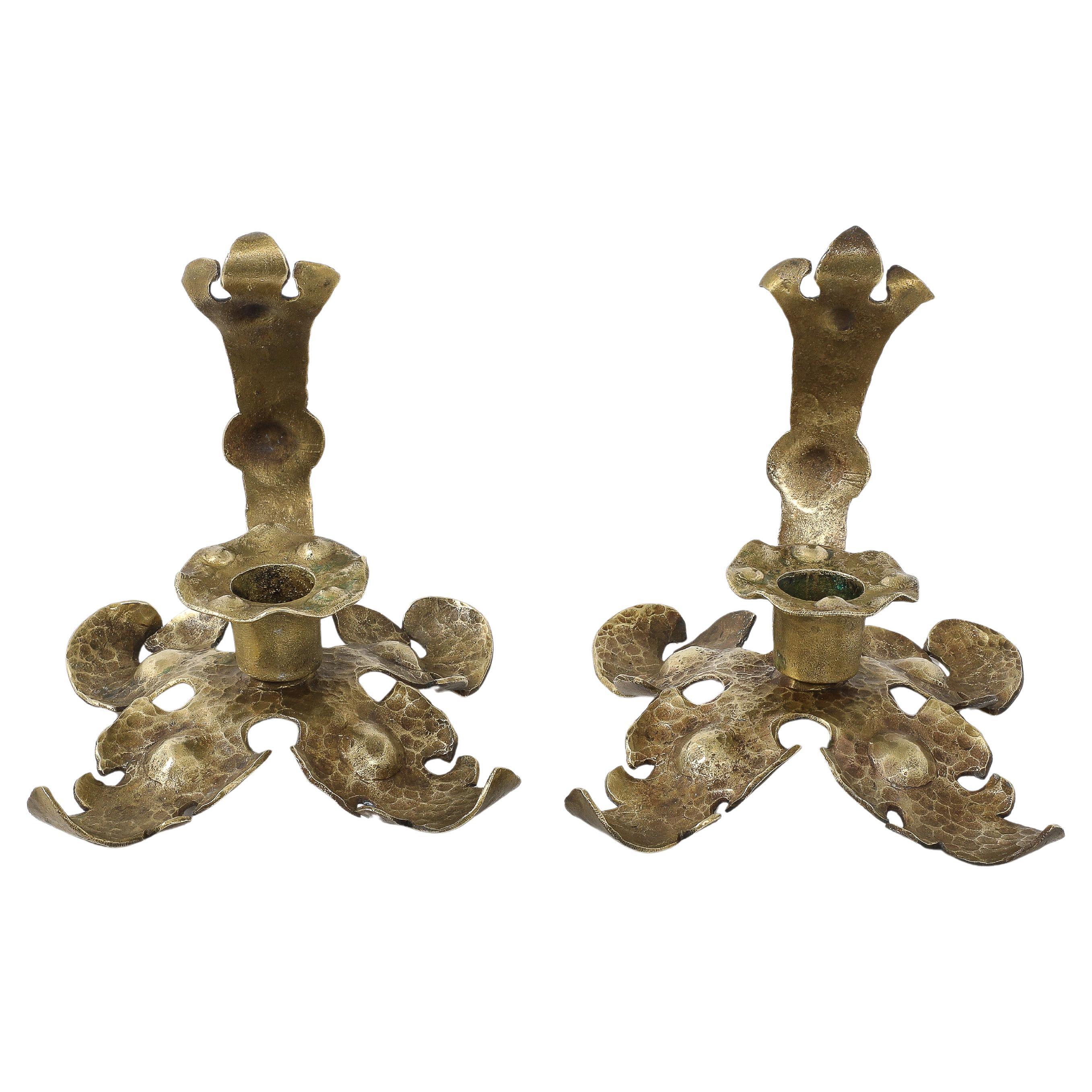 Portavelas Decorativos de Latón Art Decrafts Franceses de 1940 en venta