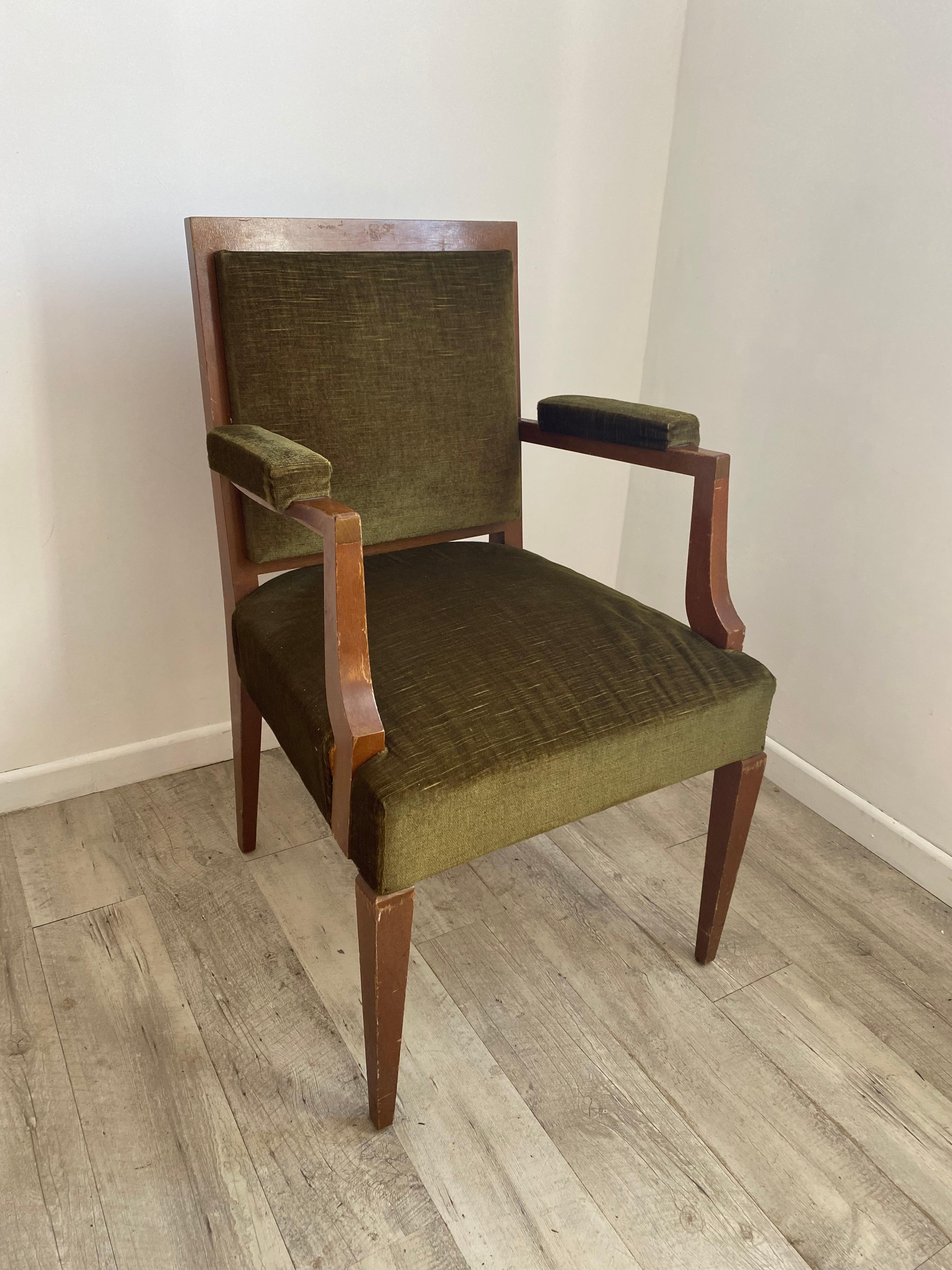 1940s French Art Deco Armchair in the Style of André Arbus In Good Condition In Saint-Ouen, FR
