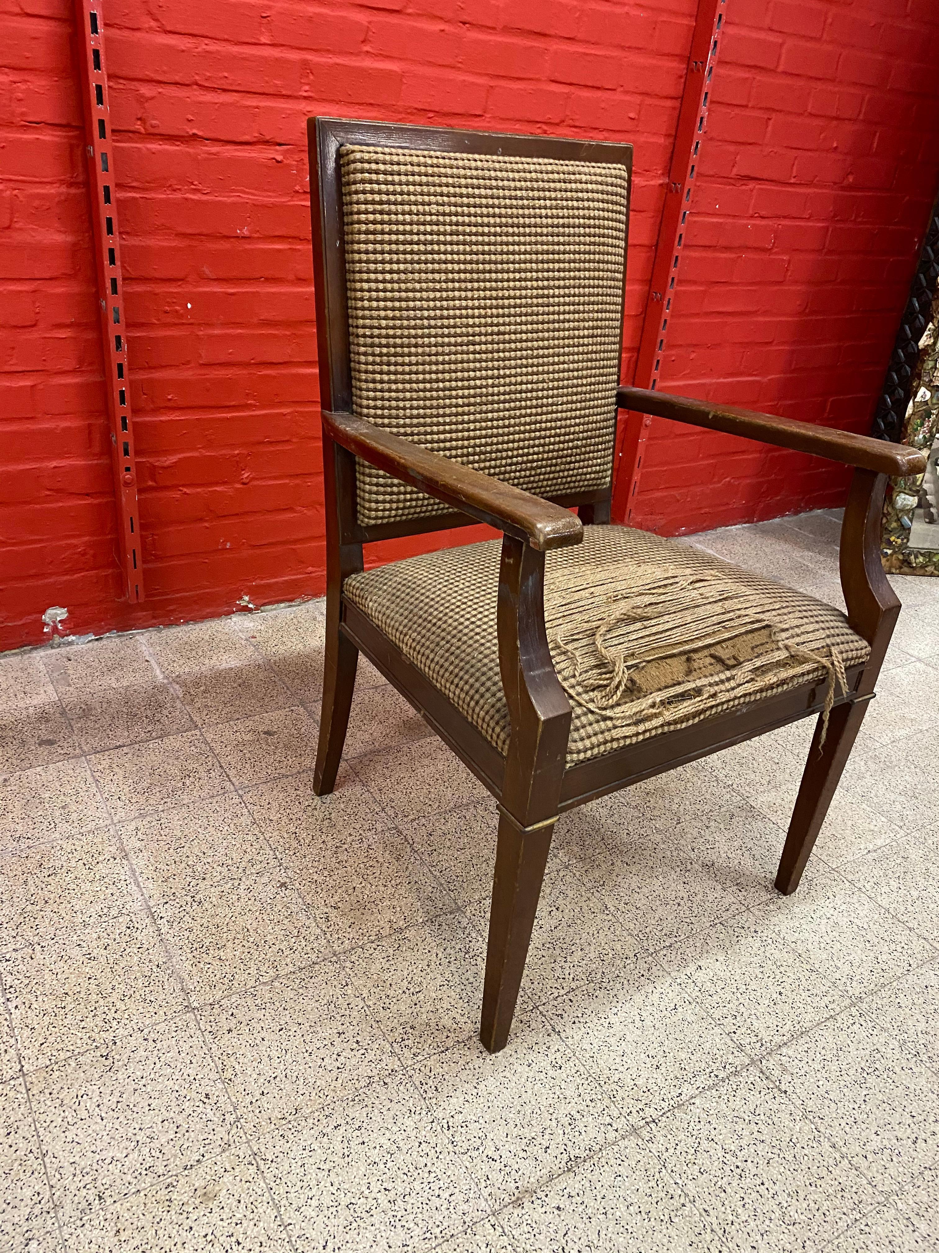 Mid-20th Century Decoene Freres , 1940s French Art Deco Armchair  For Sale