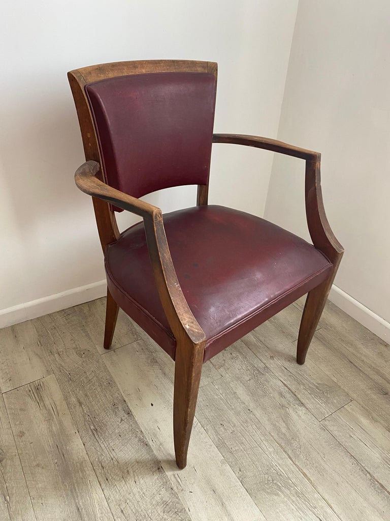 Mid-20th Century 1940s French Art Deco Armchair in the Style of André Arbus For Sale