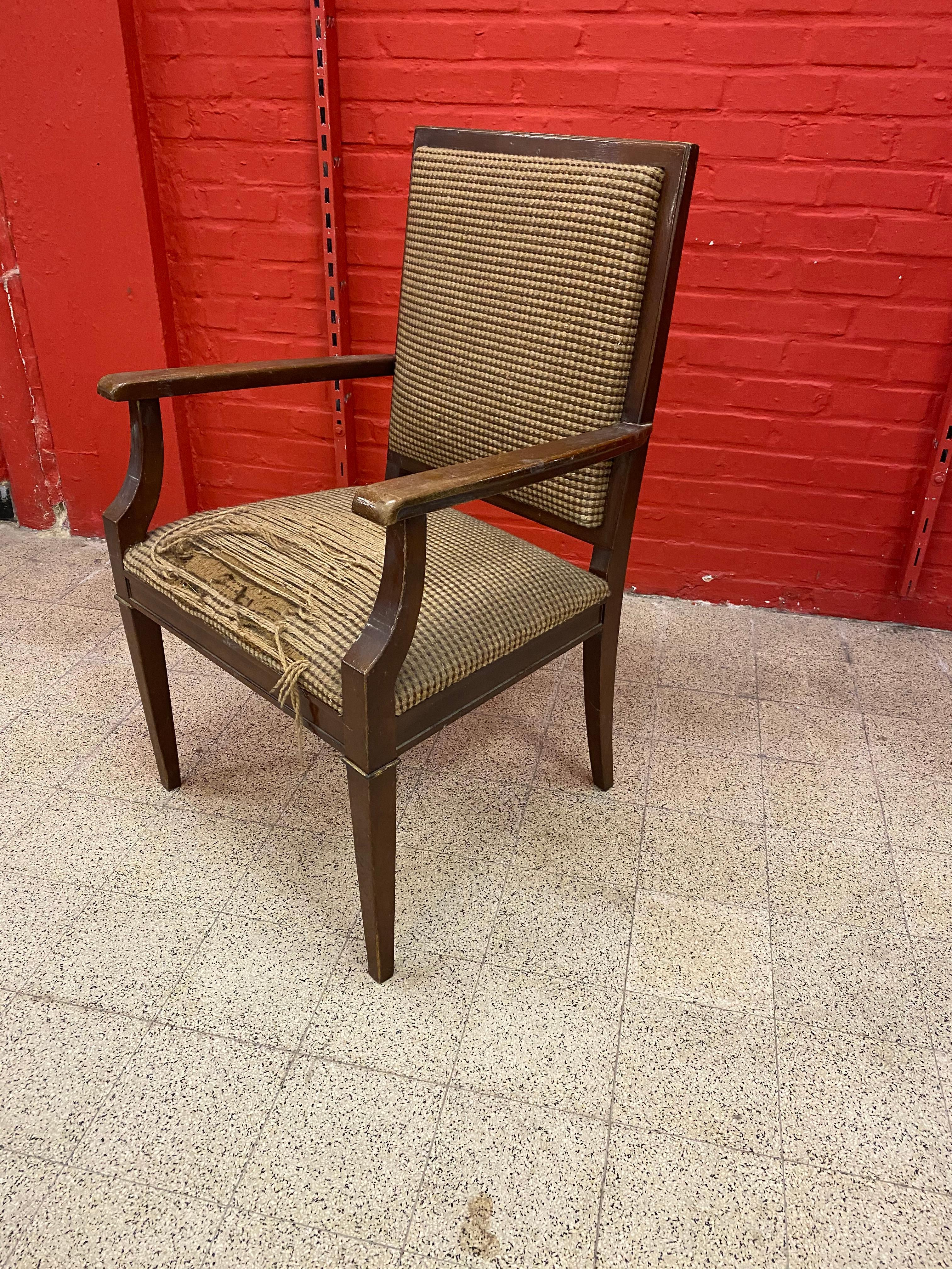 Cuir Decoene Freres , 1940s French Art Deco Armchair  en vente