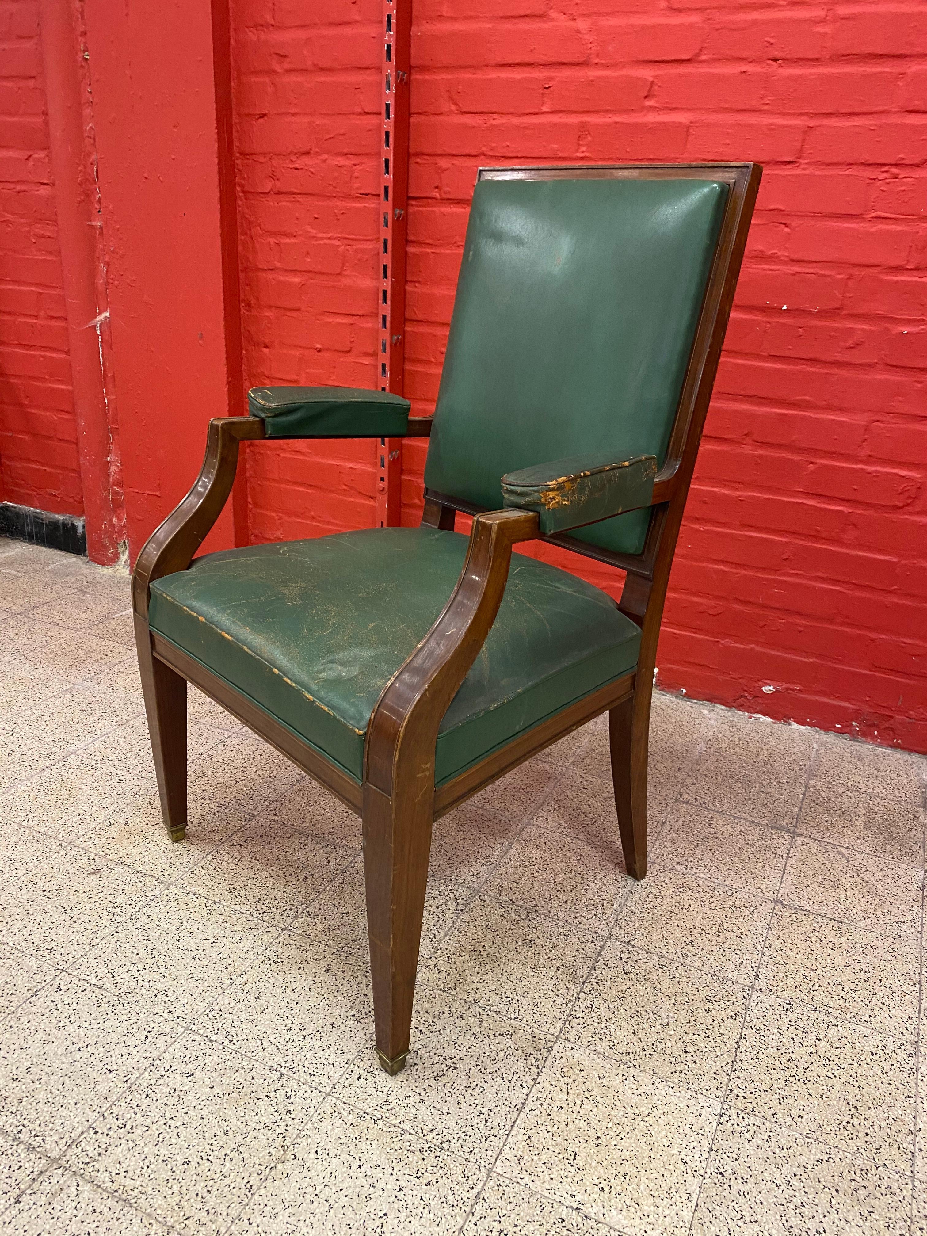 1940s French Art Deco Armchair in the Style of André Arbus For Sale 2