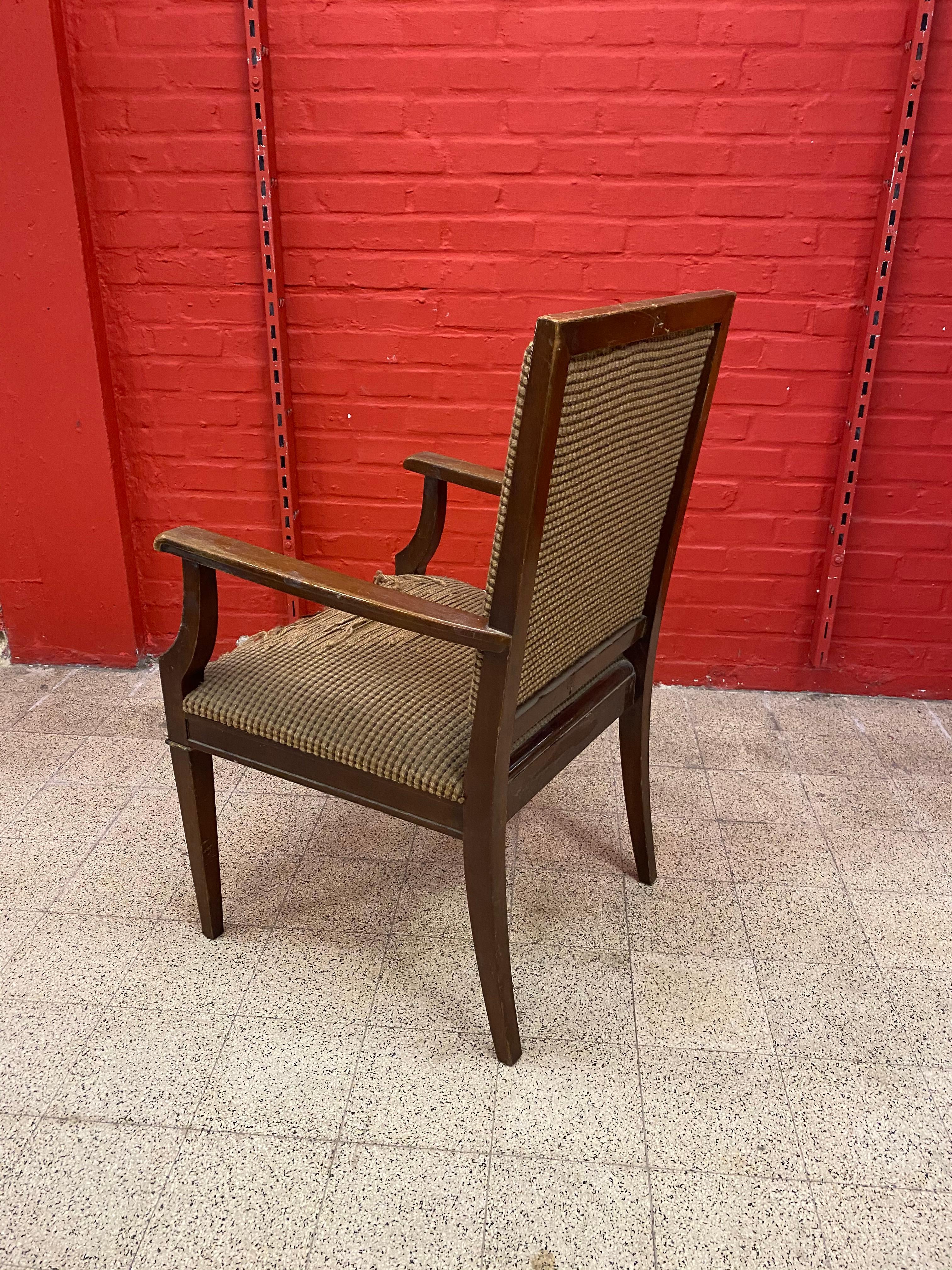 Decoene Freres , 1940s French Art Deco Armchair  For Sale 3