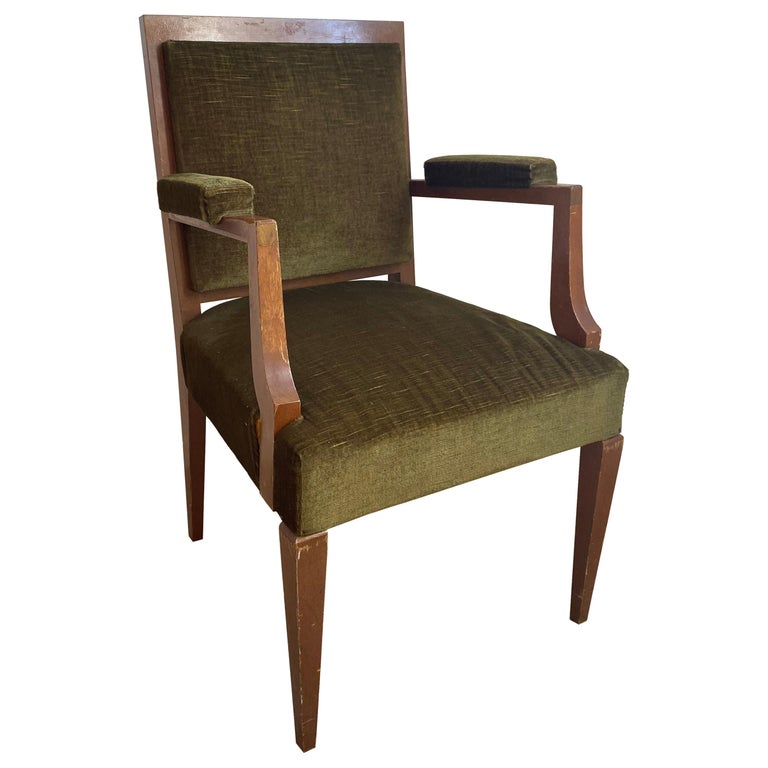 1940s French Art Deco Armchair in the Style of André Arbus For Sale