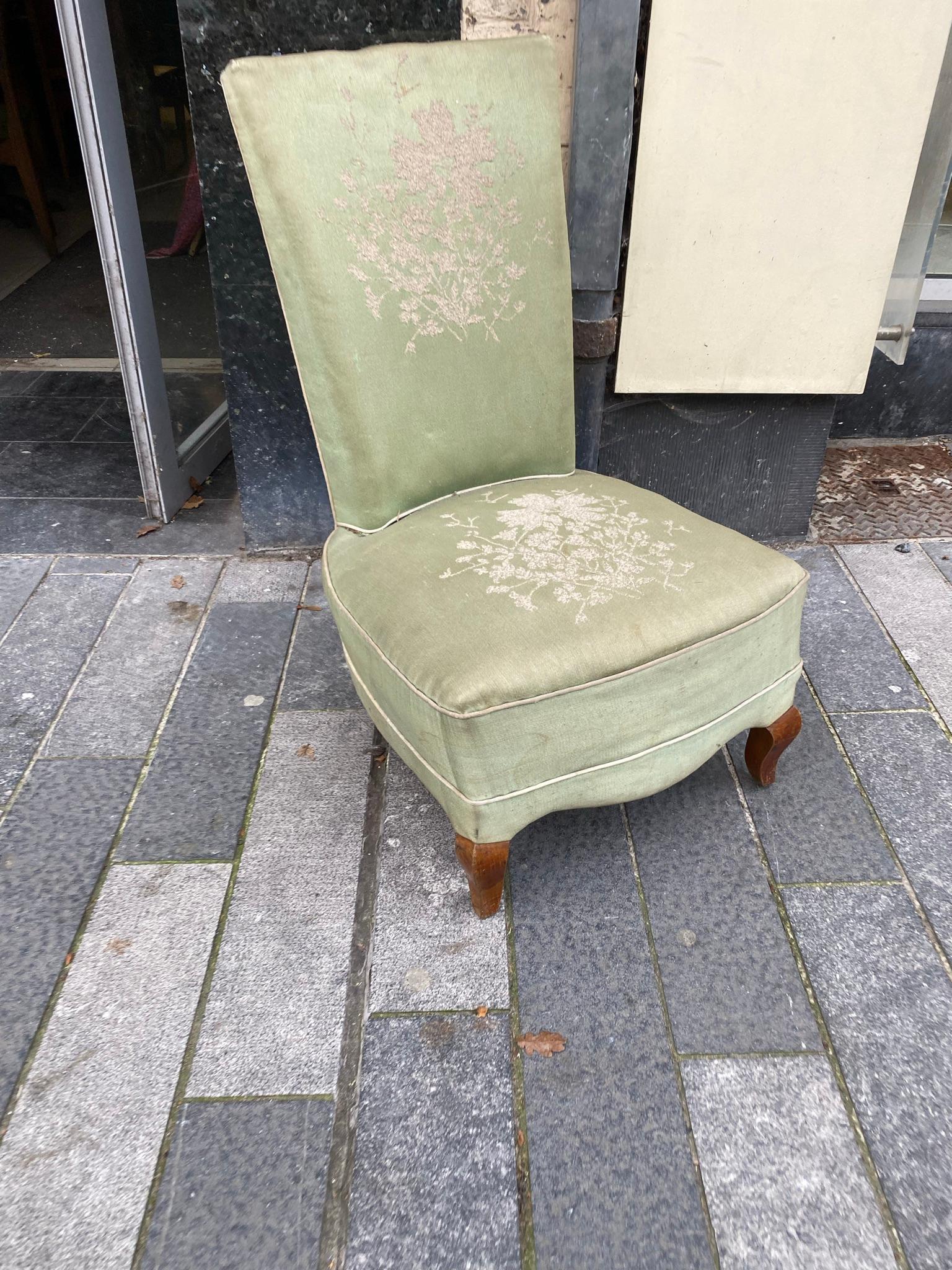 1940s French Art Deco bergere armchair in the style of André Arbus.
  