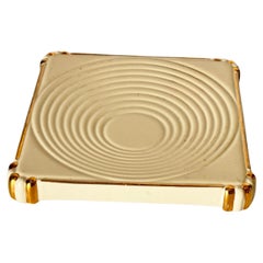 Trivet Art Déco français des années 1940, motifs géométriques de cercles imbriqués