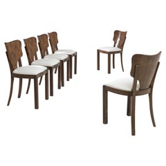 1940s French Art Deco Dining Chairs, Set of Six