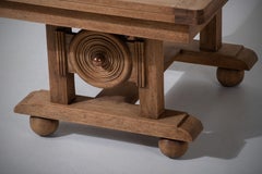 Dudouyt - Table - Extendable - Oak - 1940s - France - Brutalist