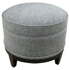 1940s French Art Deco Foot Stool, Newly Upholstered