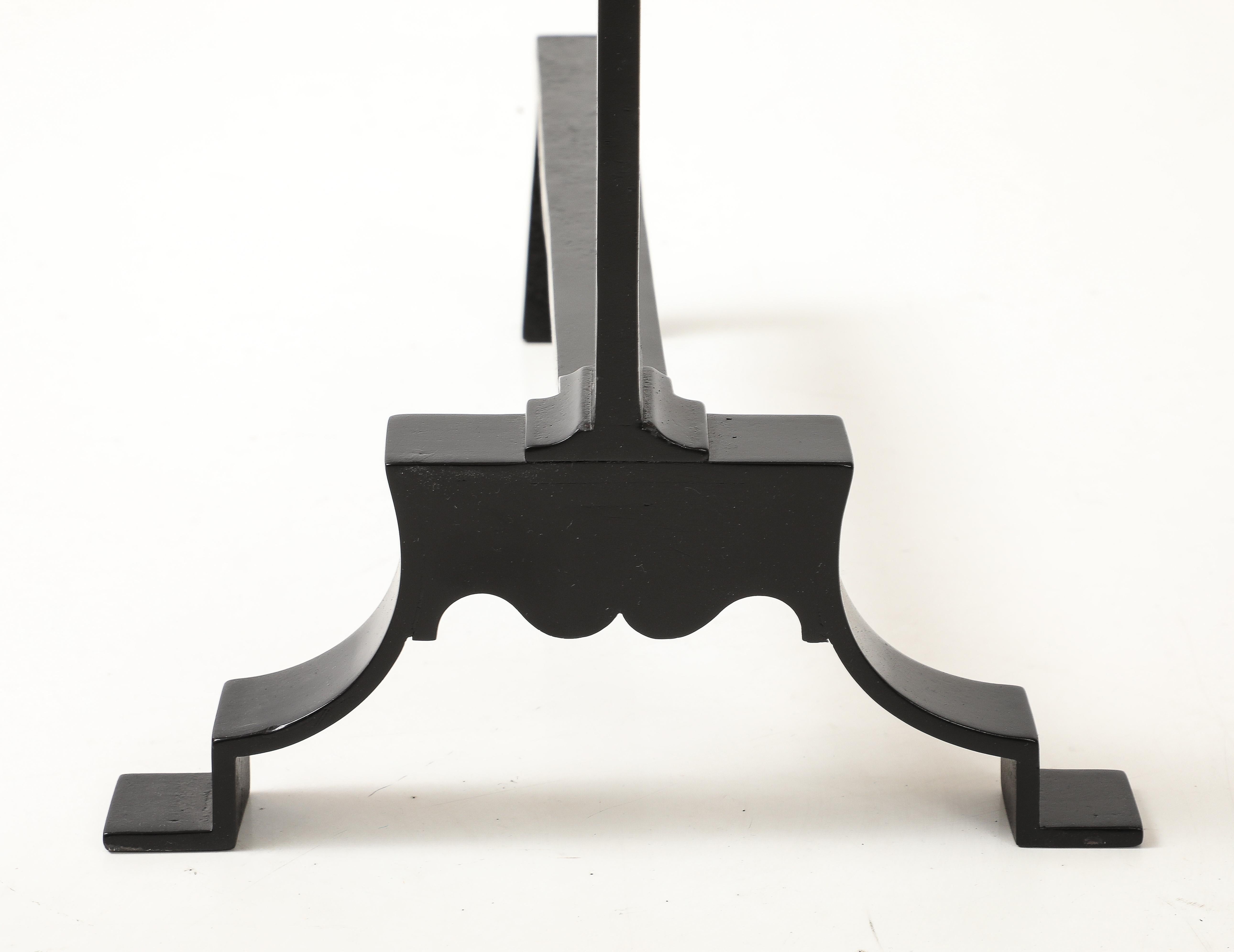 Andirons en fer Art-Déco français des années 1940 en vente 1