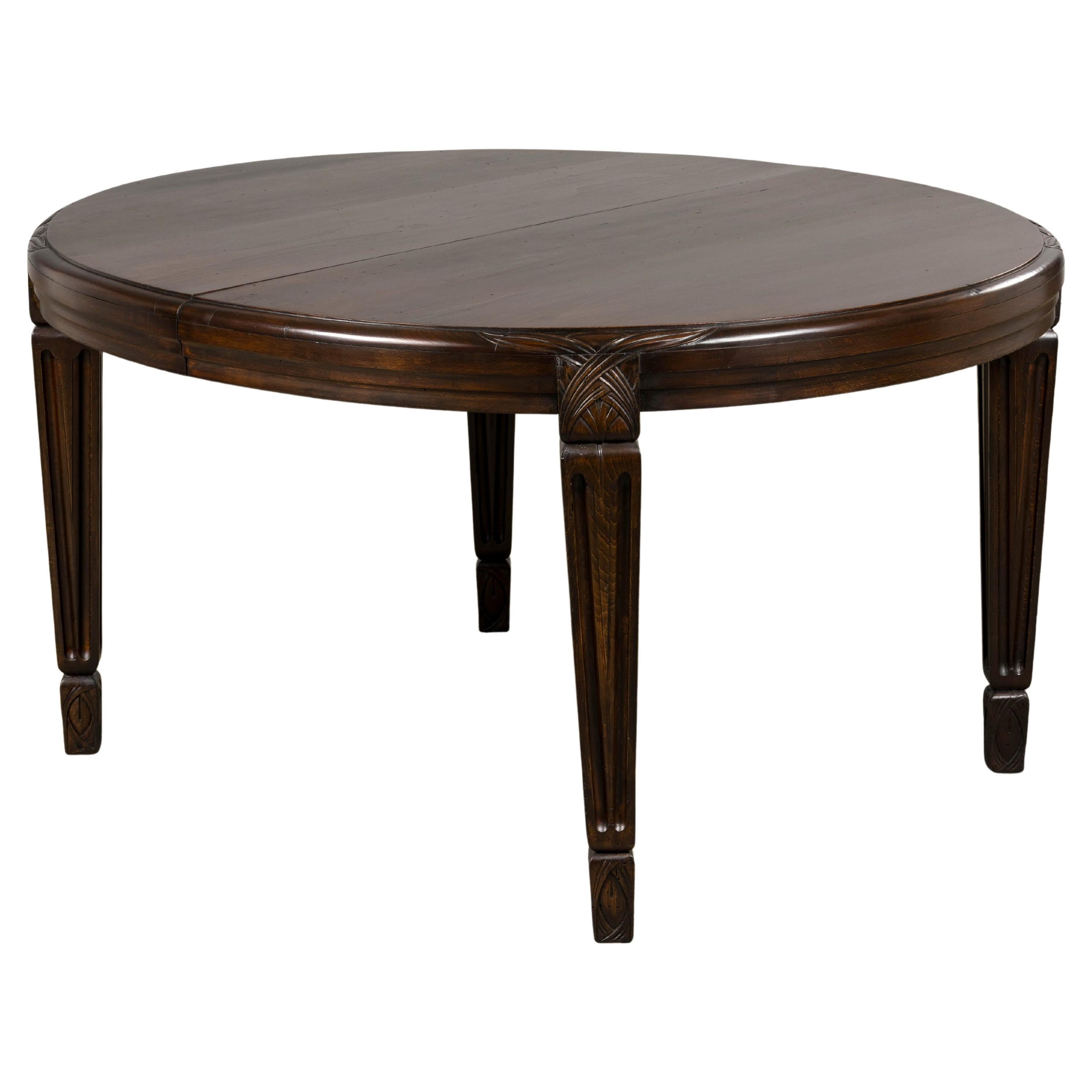 Table de salle à manger ovale en érable Art déco français des années 1940