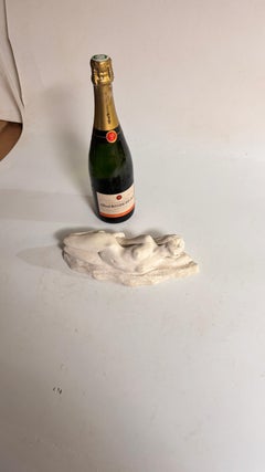 1940s French Art Deco Plaster Sculpture – Seated Woman on Plinth