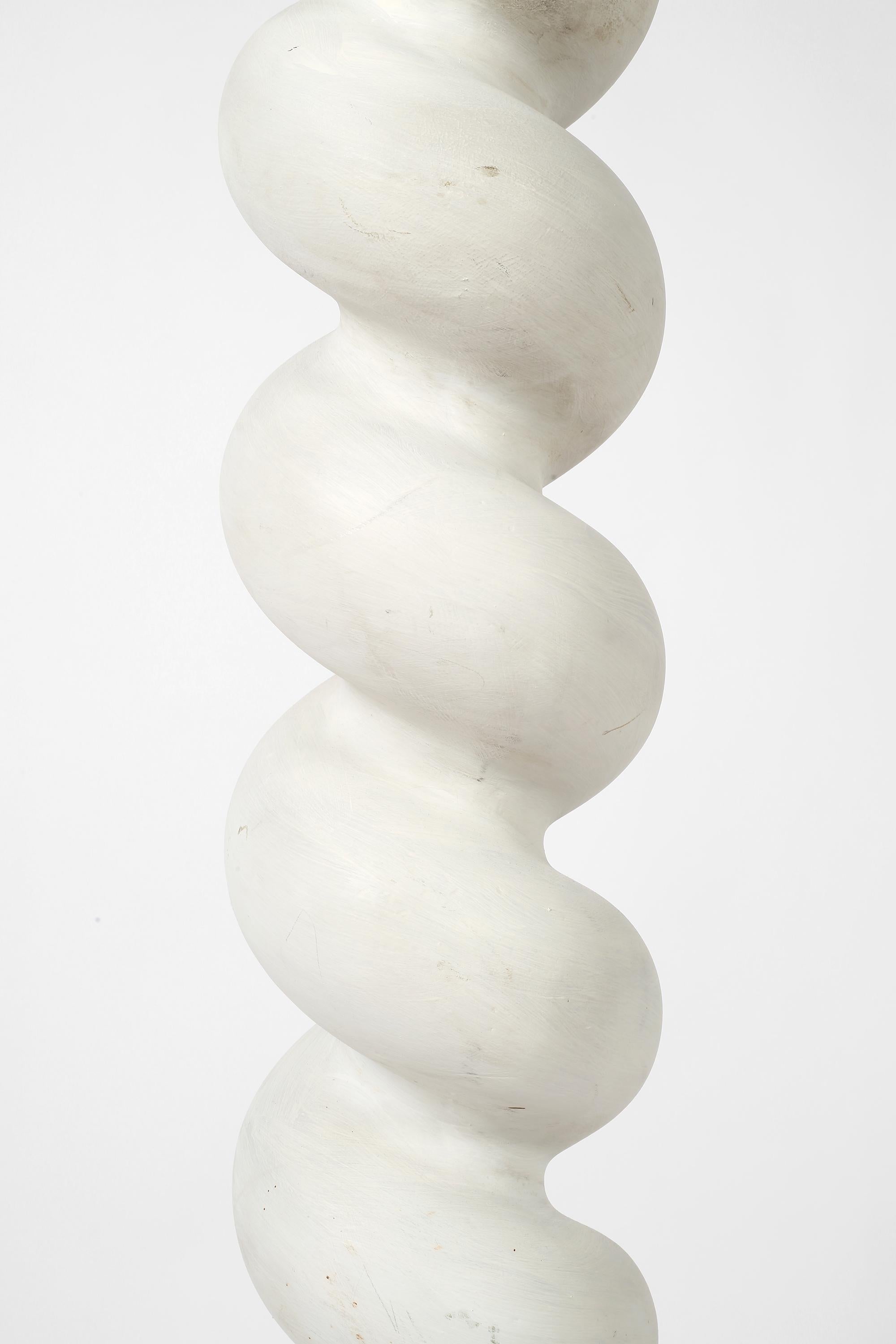 1940s French Art Deco Plaster Torsade Column Pedestal Plinth For Sale 10