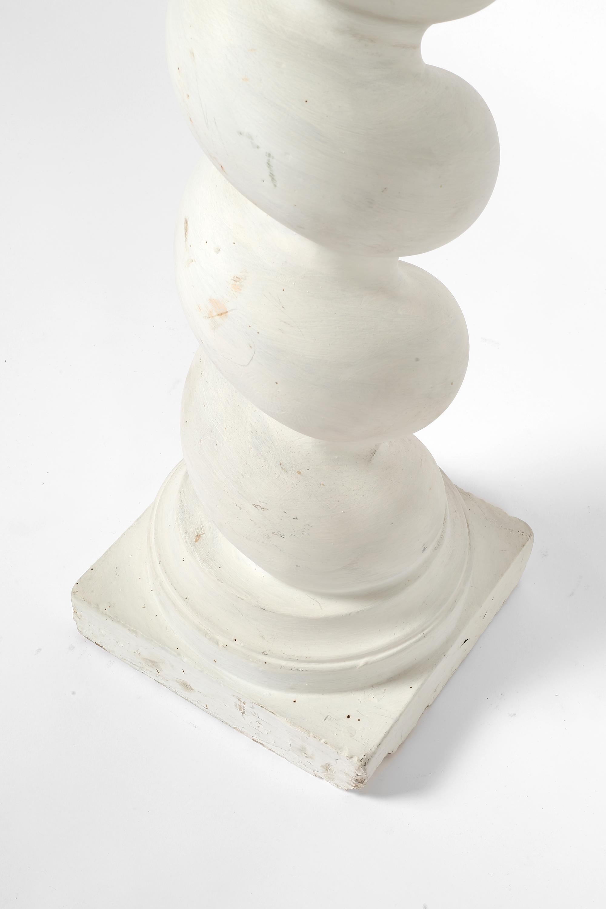 1940s French Art Deco Plaster Torsade Column Pedestal Plinth For Sale 11