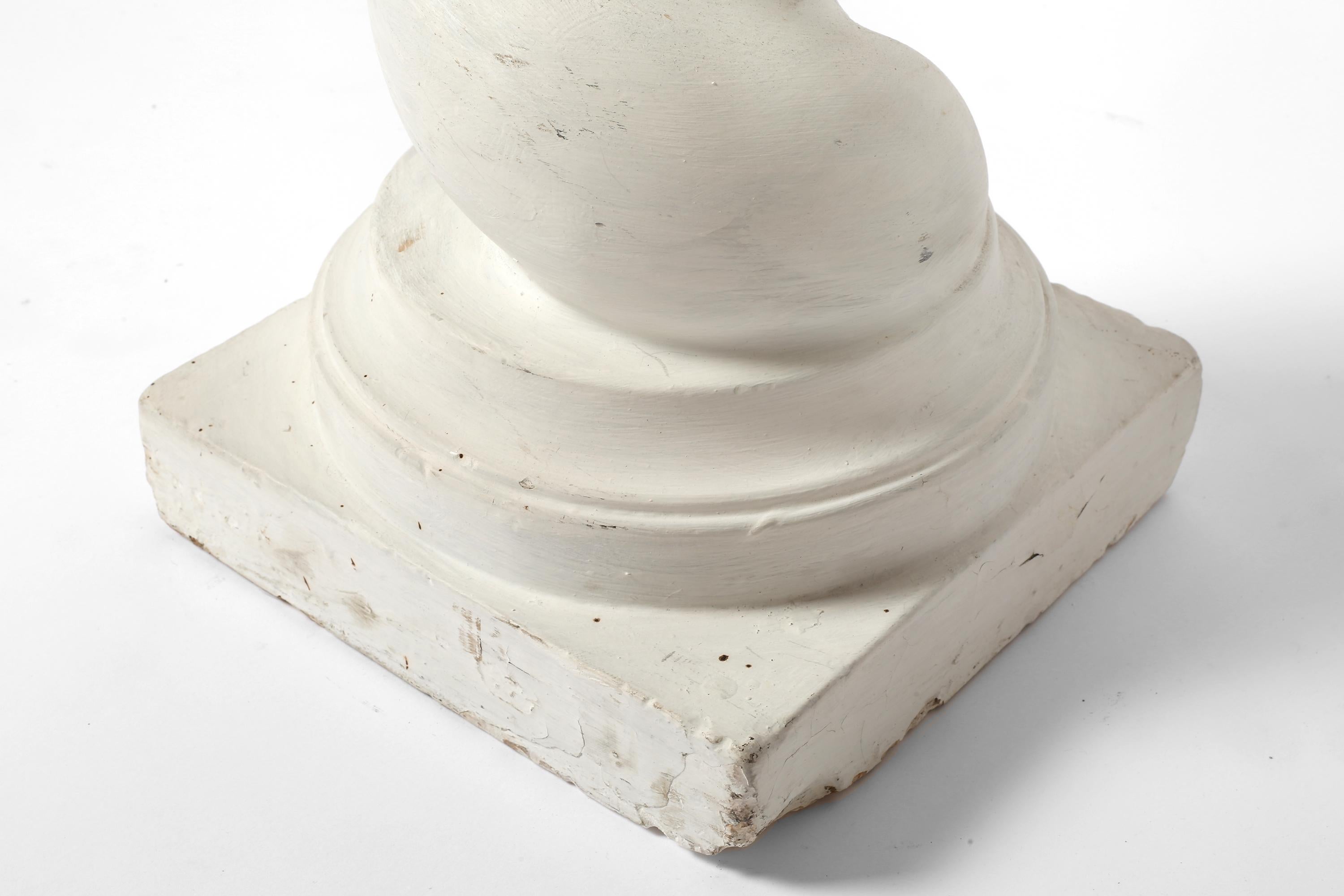 20th Century 1940s French Art Deco Plaster Torsade Column Pedestal Plinth For Sale