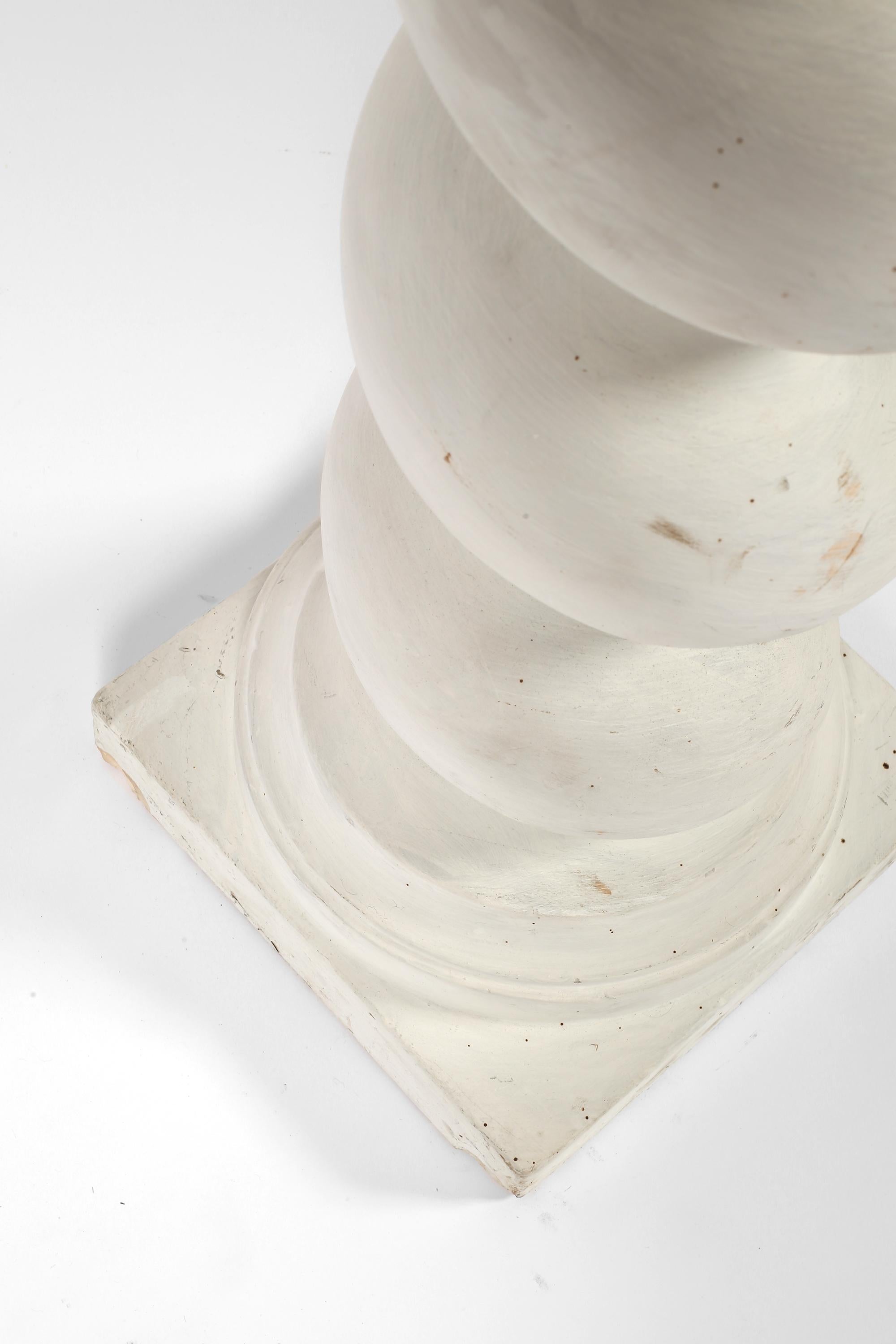 1940s French Art Deco Plaster Torsade Column Pedestal Plinth For Sale 2