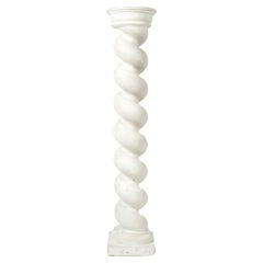 1940s French Art Deco Plaster Torsade Column Pedestal Plinth