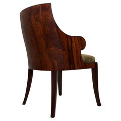 1940s French Art Deco Sculptural Pair of Rosewood Armchairs Style Gilbert Rohde