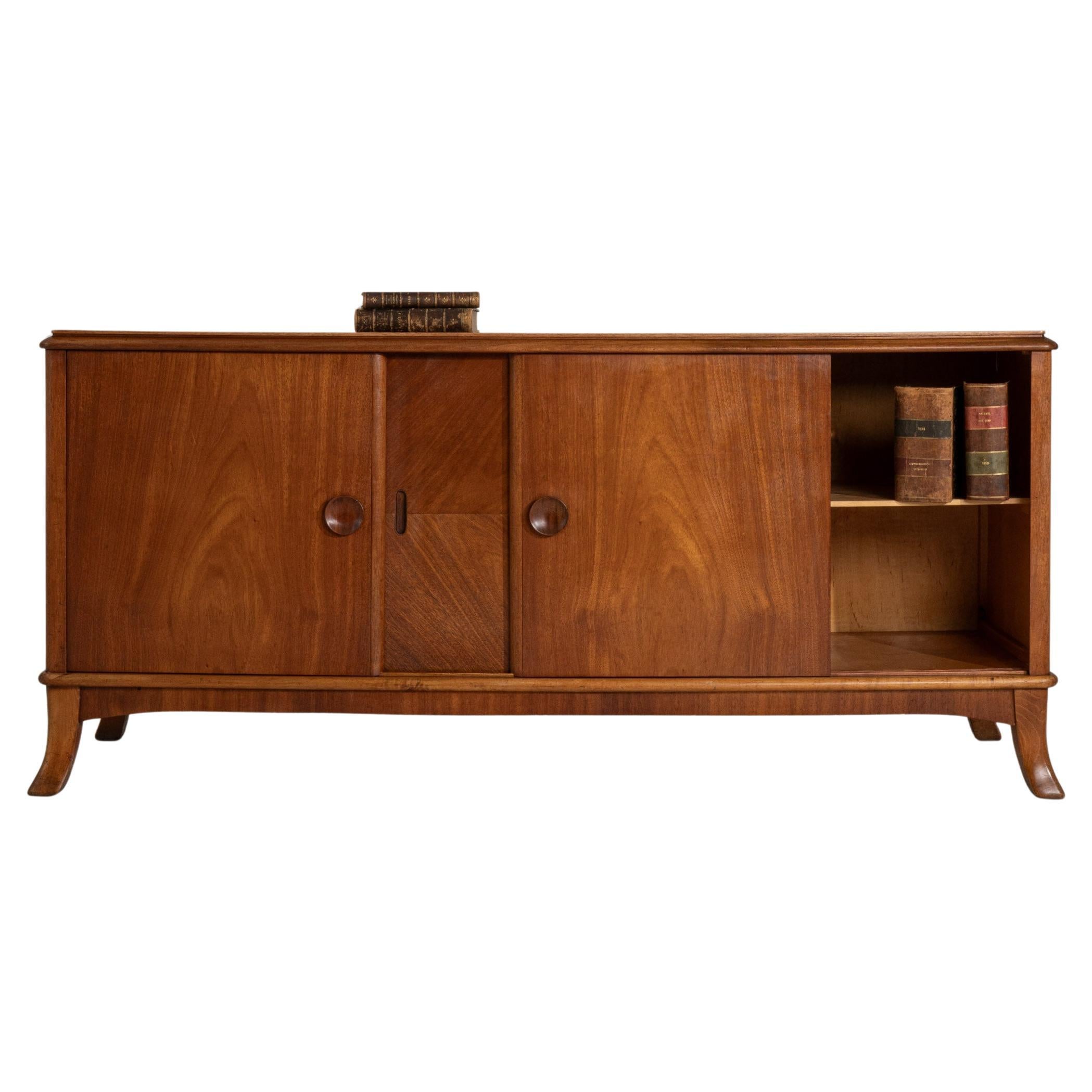 1940s French Art Deco Sideboard by Jules Leleu For Sale