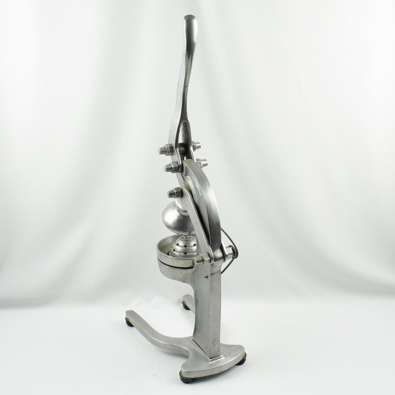 1940s French Artimetal Aluminum Mechanical Lemon Squeezer Juicer at