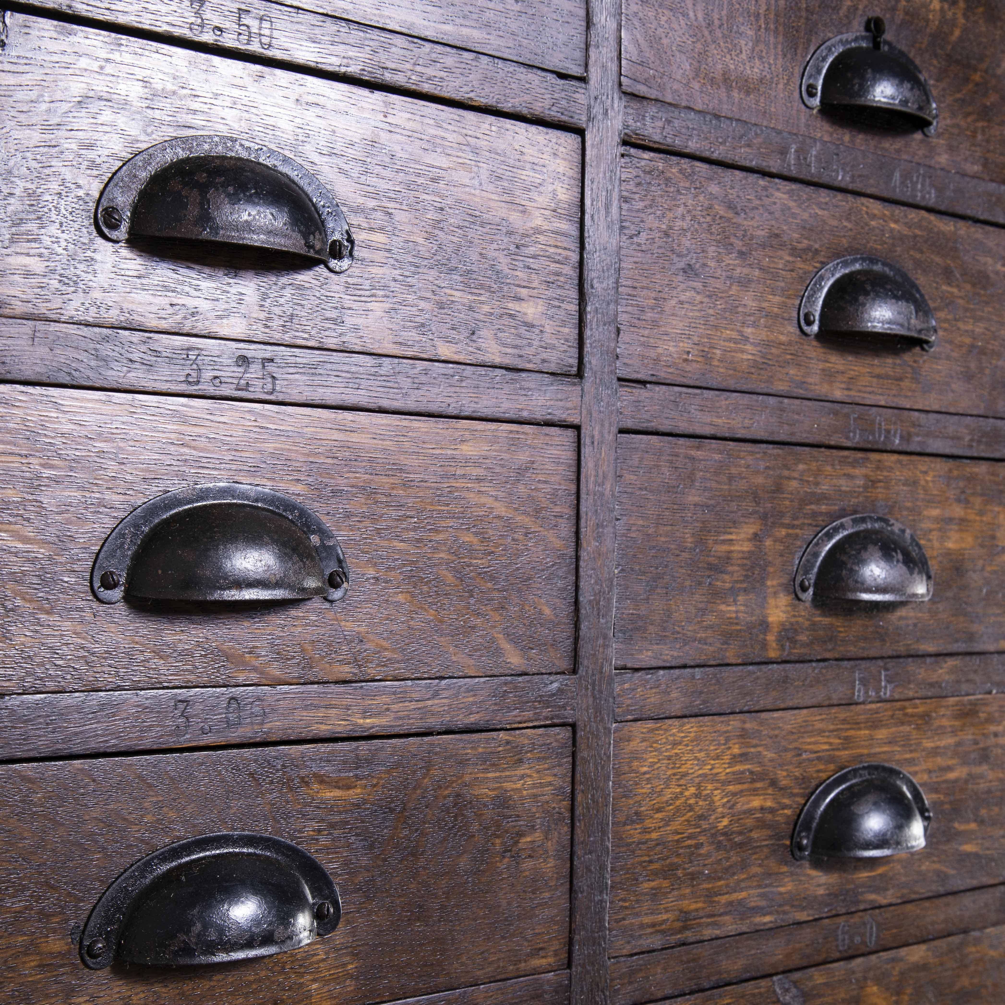 Mid-20th Century 1940's French Atelier Bank of Drawers, Thirty Two Drawers For Sale