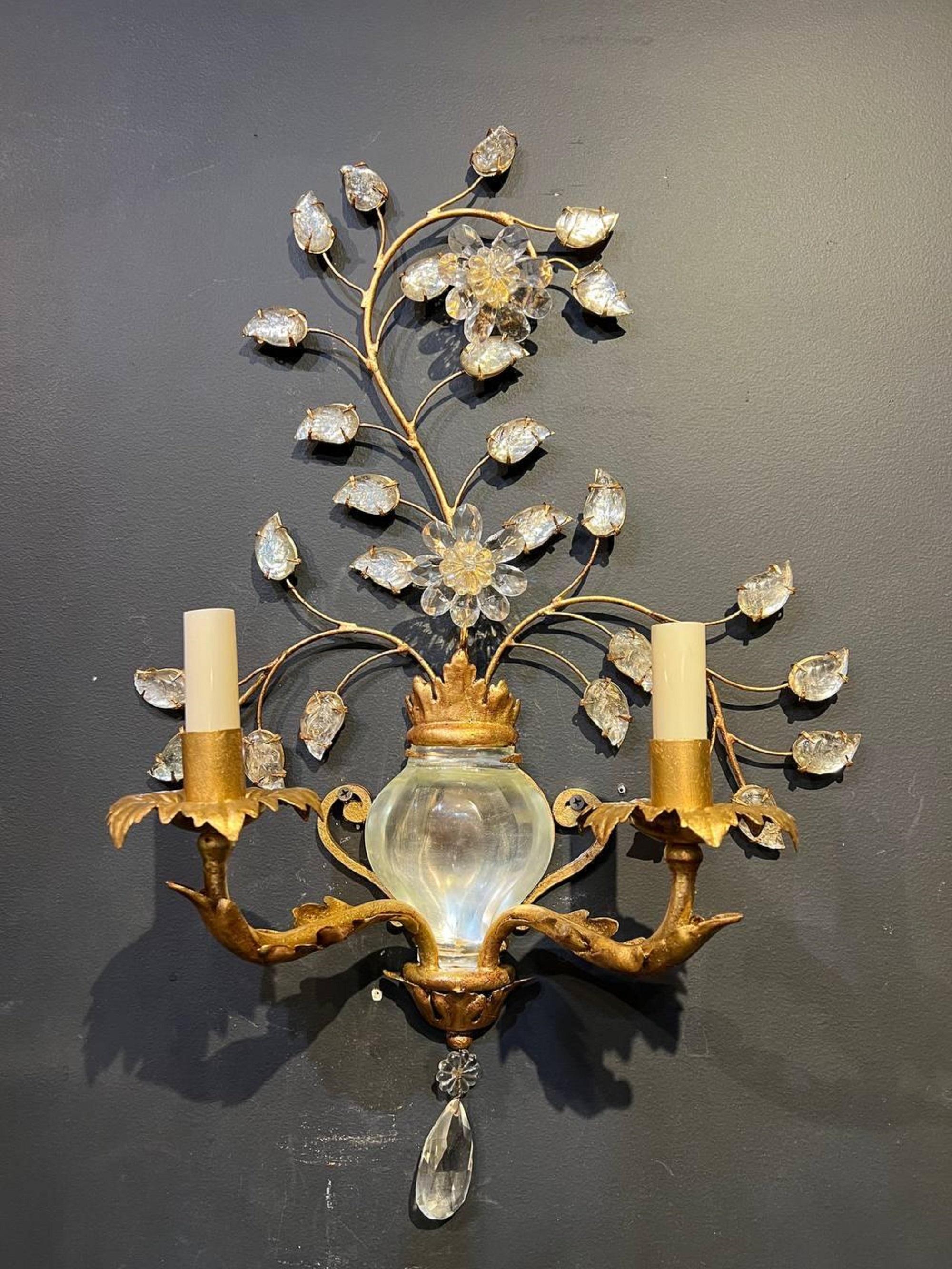 1940’s French Bagues Sconces In Good Condition For Sale In New York, NY