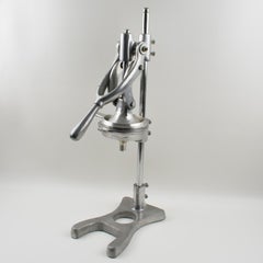 1940s French Barware Aluminium Mechanical Tall Lemon Squeezer Juicer