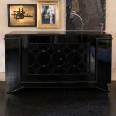 1940's French Black Oak Credenza