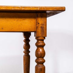 1940's French Bobbin Leg Mid Oak Fruitwood Kitchen Dining Table