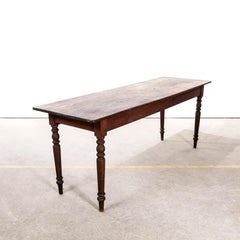 1940’s French Bobbin Leg Mid Oak Fruitwood Rectangular Dining Table