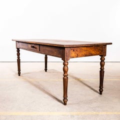1940’s French Bobbin Leg Mid Oak Fruitwood Rectangular Dining Table