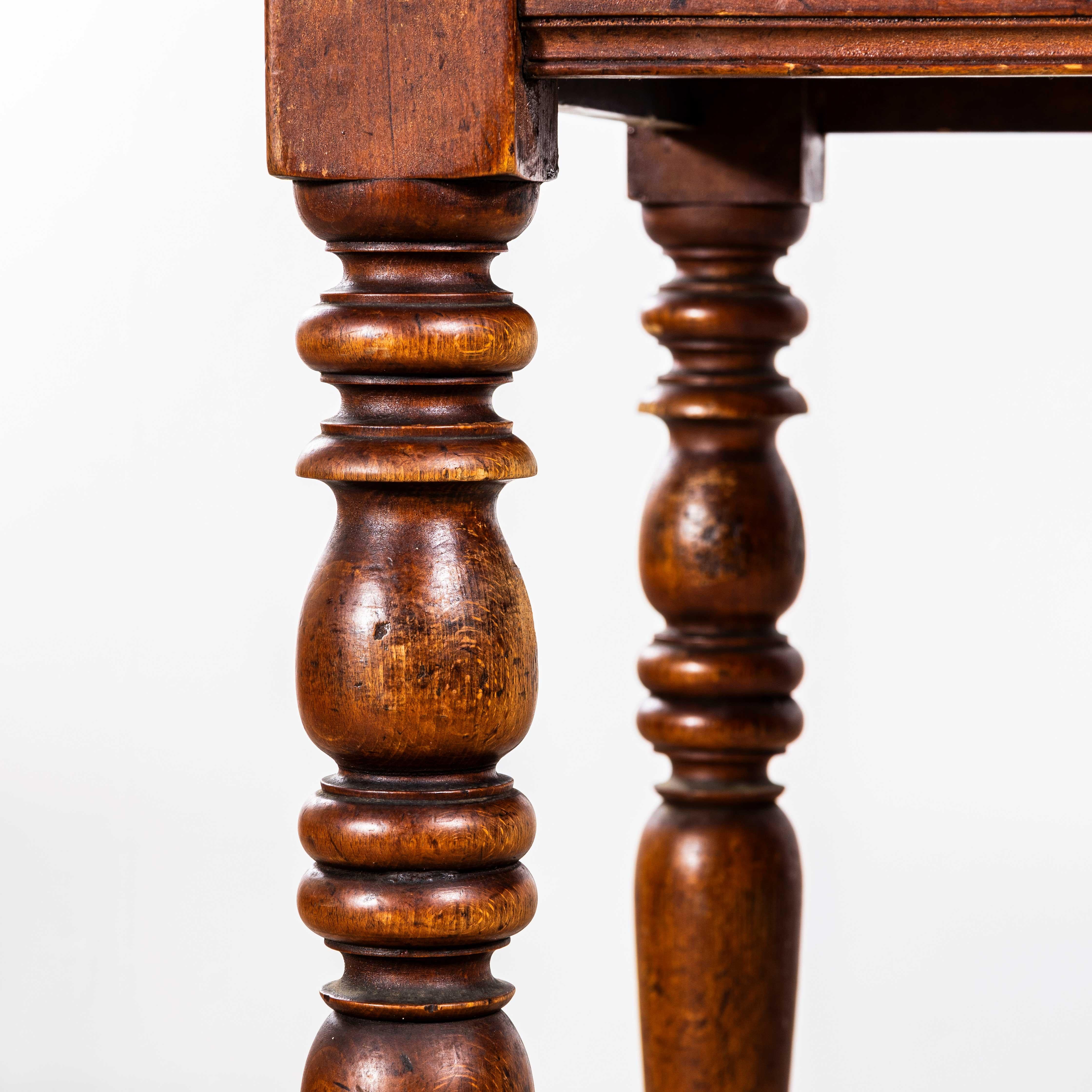 Mid-20th Century 1940’s French Bobbin Leg Mid Oak Kitchen Dining Table For Sale