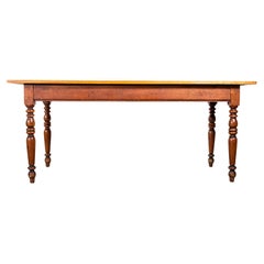 1940’s French Bobbin Leg Mid Oak Kitchen Dining Table