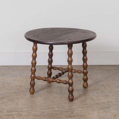 1940s French Bobbin Wood Side Table