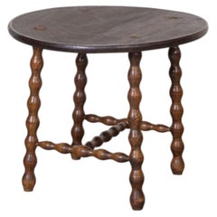 1940s French Bobbin Wood Side Table